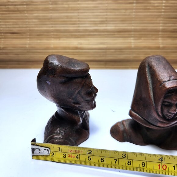 Renaissance Vincenzo Farci Italy Man and Woman Ceramic Bust Heads Pair - Picture 12 of 12